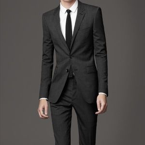 Slim Fit Charcoal Burberry 2 Piece Suit